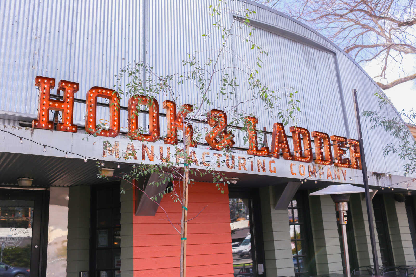 Exterior of Hook & Ladder Manufacturing Company in Midtown Sacramento.